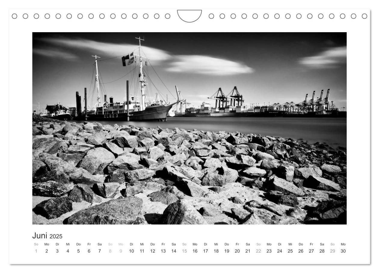 Bild: 9783435653522 | Hamburg in schwarz-weiss (Wandkalender 2025 DIN A4 quer), CALVENDO...