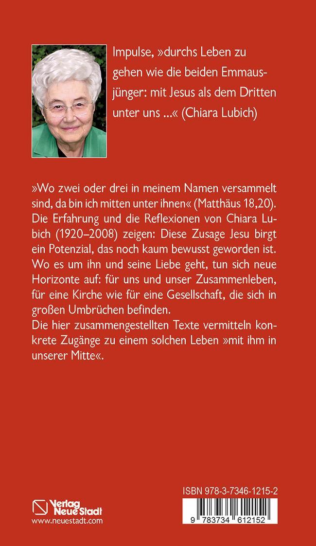 Rückseite: 9783734612152 | Mit Jesus in der Mitte auf dem Weg | Chiara Lubich | Taschenbuch