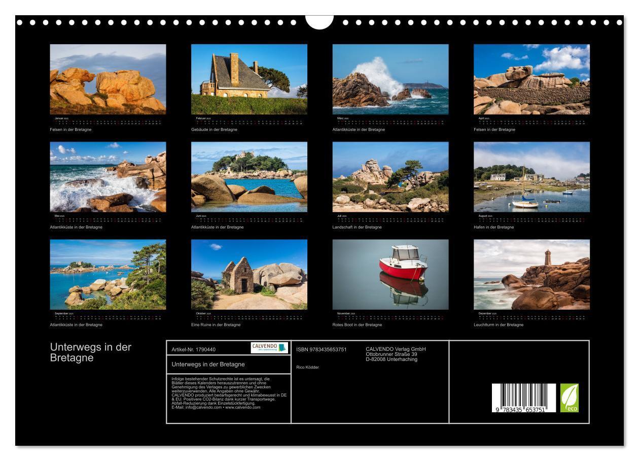 Bild: 9783435653751 | Unterwegs in der Bretagne (Wandkalender 2025 DIN A3 quer), CALVENDO...