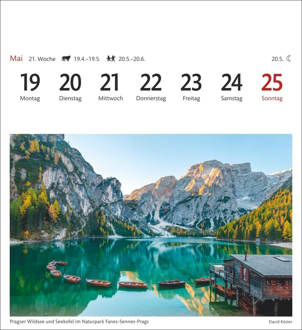 Bild: 9783840034176 | Südtirol Sehnsuchtskalender 2025 - Wochenkalender mit 53 Postkarten