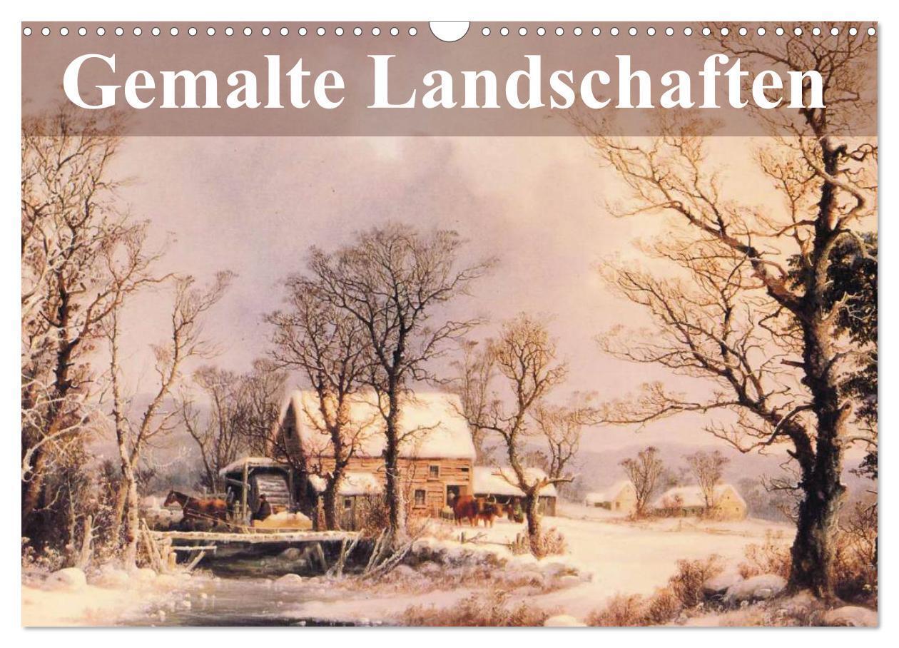 Cover: 9783435656356 | Gemalte Landschaften (Wandkalender 2025 DIN A3 quer), CALVENDO...