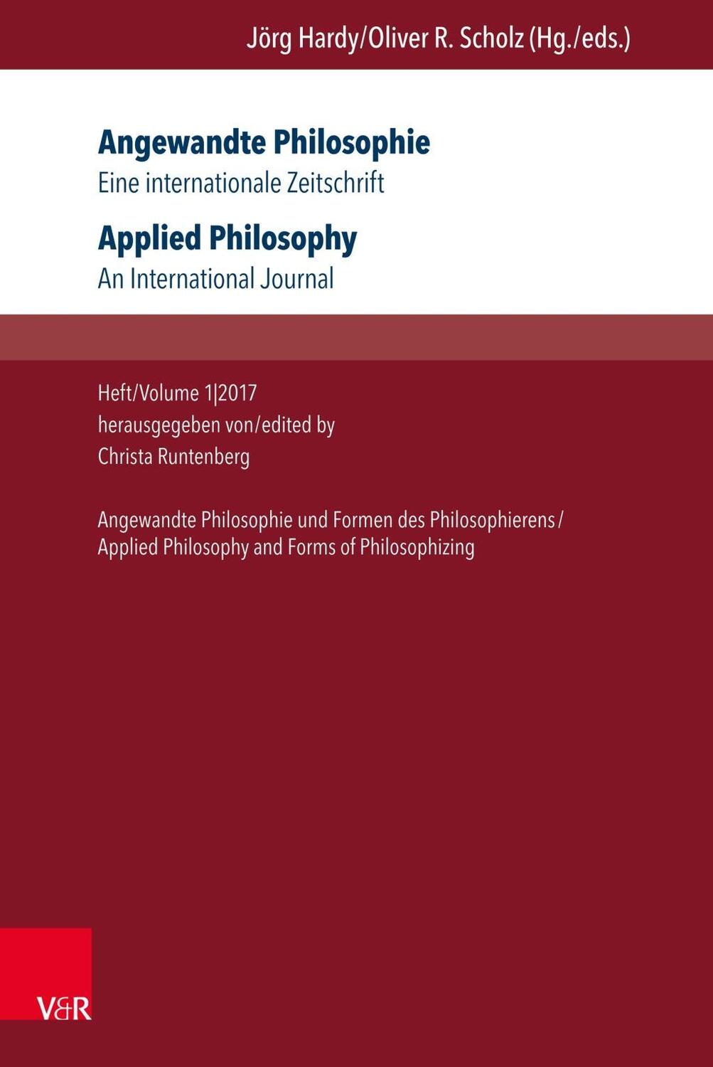 Cover: 9783847108443 | Angewandte Philosophie. Eine internationale Zeitschrift / Applied...