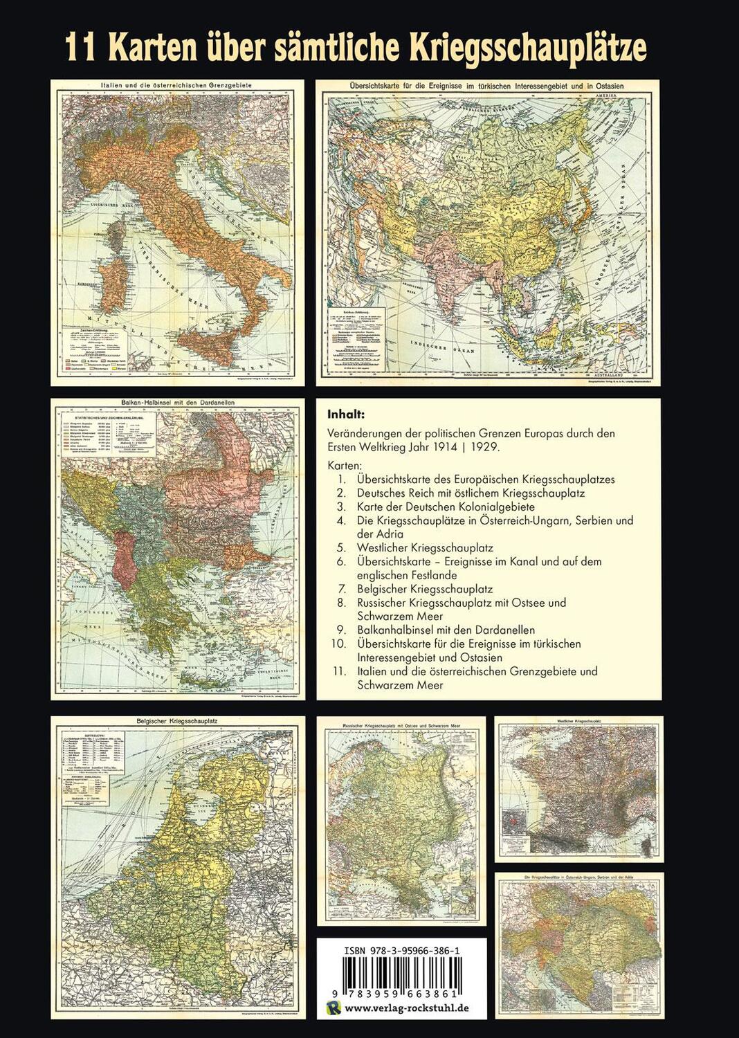 Rückseite: 9783959663861 | KRIEGS-ATLAS 1914-1918 - über sämtliche Kriegsschauplätze | Rockstuhl