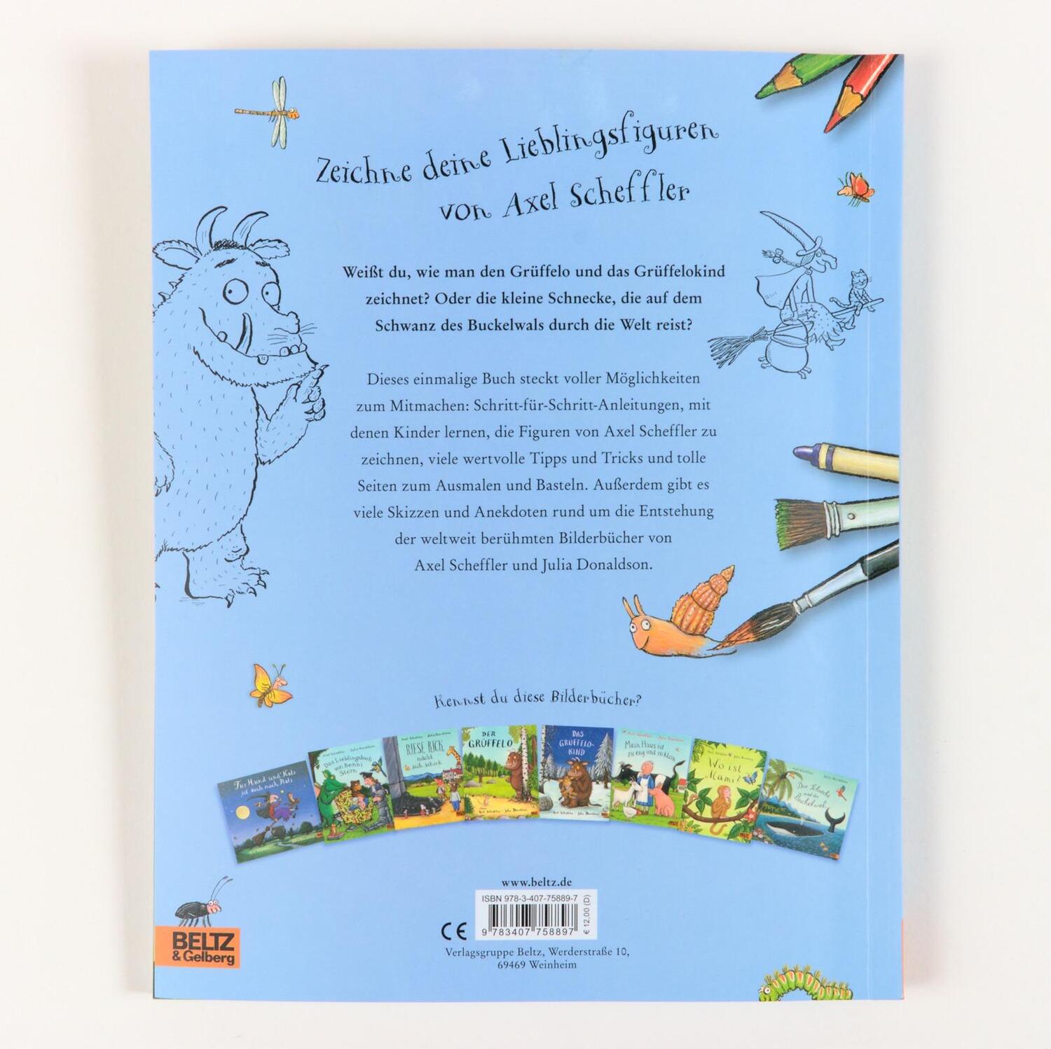 Rückseite: 9783407758897 | Zeichne mal den Grüffelo und seine Freunde | Axel Scheffler | Buch