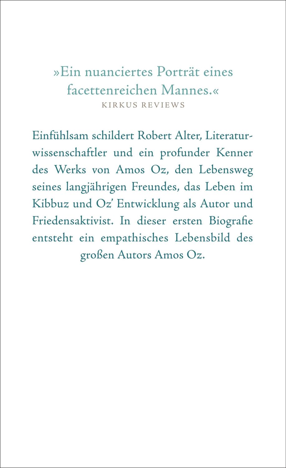 Rückseite: 9783633543342 | Amos Oz | Robert Alter | Buch | 224 S. | Deutsch | 2024