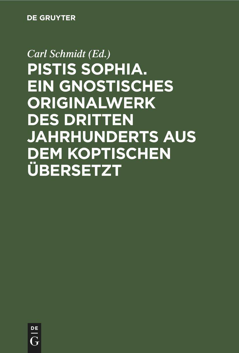 Cover: 9783112490792 | Pistis Sophia. Ein gnostisches Originalwerk des dritten...