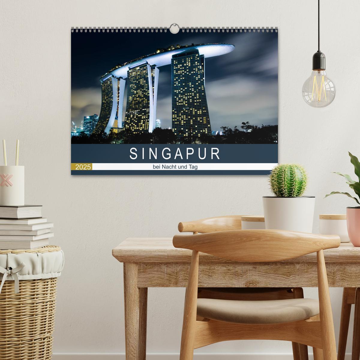 Bild: 9783435445851 | Singapur bei Nacht und Tag (Wandkalender 2025 DIN A3 quer),...