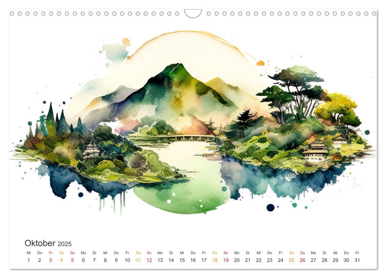 Bild: 9783457243800 | Japan - Aquarell Kunst und Tradition (Wandkalender 2025 DIN A3...