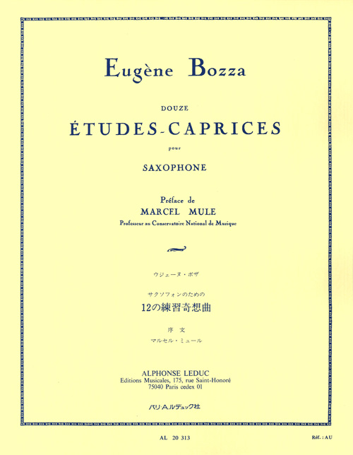 Cover: 9790046203138 | 12 Etudes-Caprices pour Saxophone | Eugène Bozza | Studienpartitur