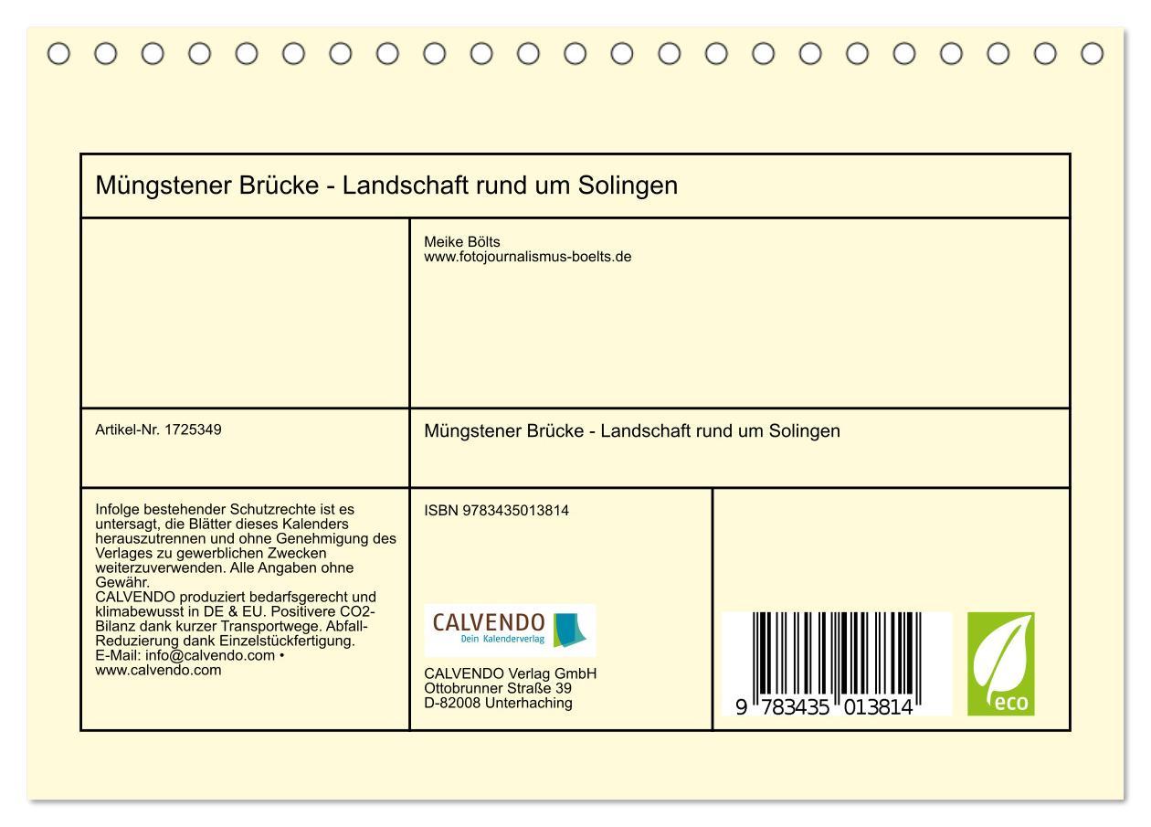 Bild: 9783435013814 | Müngstener Brücke - Landschaft rund um Solingen (Tischkalender 2025...