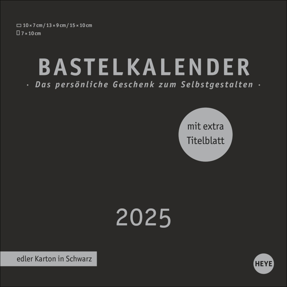 Cover: 9783756407941 | Premium-Bastelkalender schwarz klein 2025 | Kalender | Spiralbindung