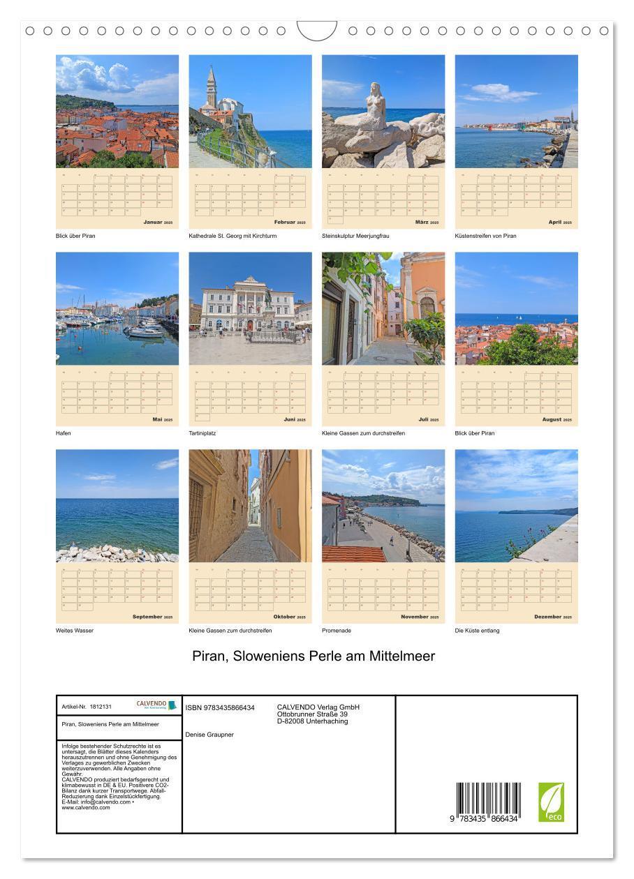 Bild: 9783435866434 | Piran, Sloweniens Perle am Mittelmeer (Wandkalender 2025 DIN A3...