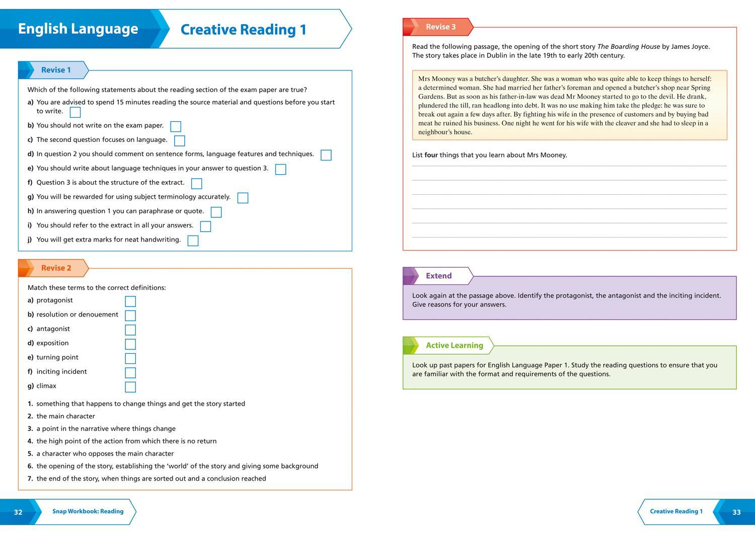 Bild: 9780008355326 | AQA GCSE 9-1 English Language Reading (Papers 1 &amp; 2) Workbook | Gcse