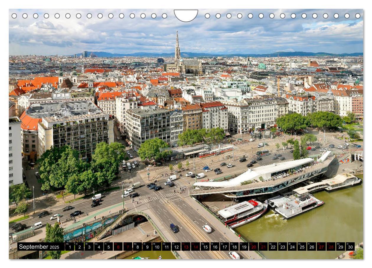 Bild: 9783435456994 | WIEN von oben (Wandkalender 2025 DIN A4 quer), CALVENDO Monatskalender