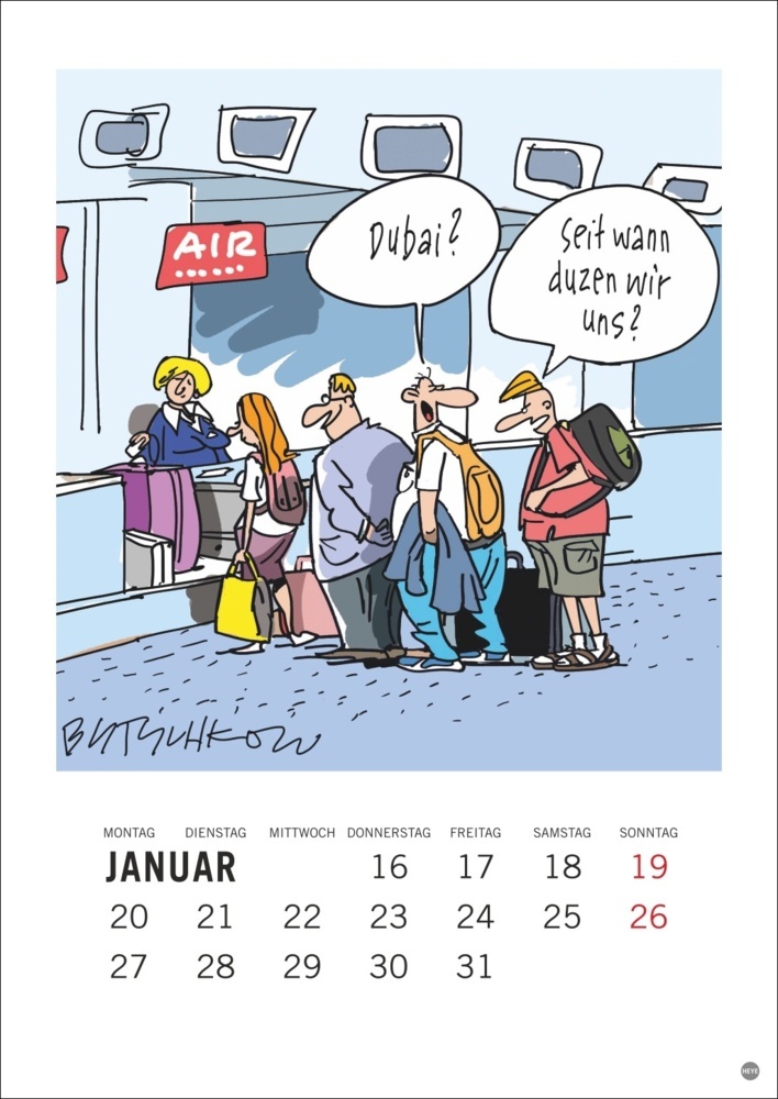 Bild: 9783756408665 | Peter Butschkow: Cartoon-Kracher Halbmonatskalender 2025 | Butschkow