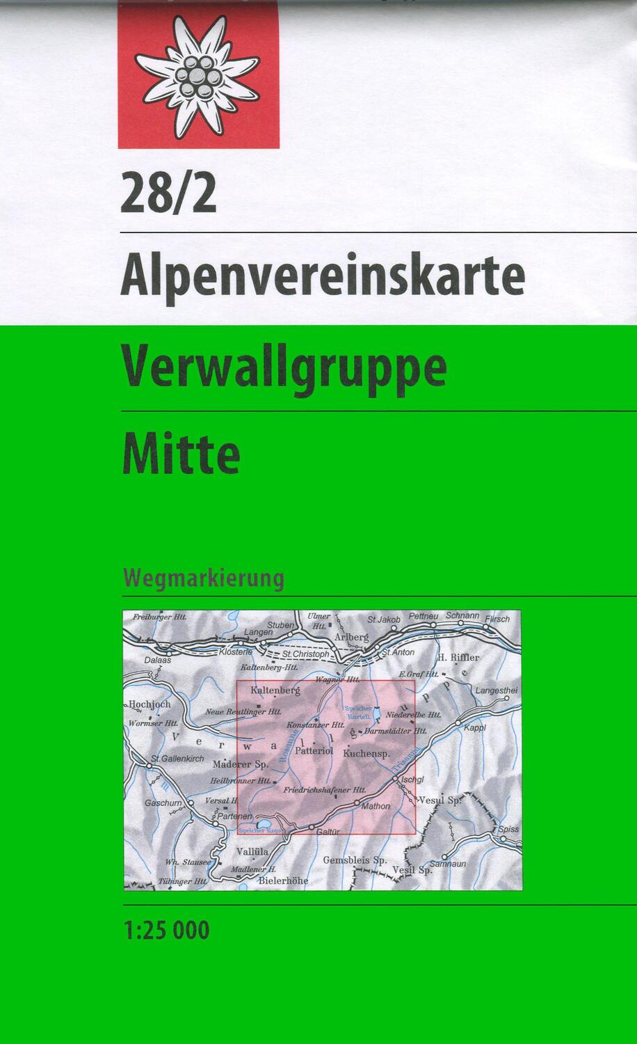 Cover: 9783928777360 | DAV Alpenvereinskarte 28/2 Verwallgruppe - Mitte 1 : 25 000 | Deutsch