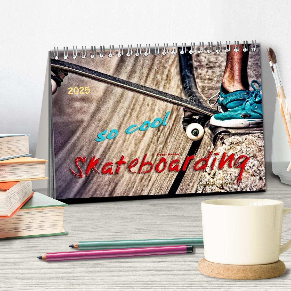 Bild: 9783435460786 | Skateboarding, so cool (Tischkalender 2025 DIN A5 quer), CALVENDO...