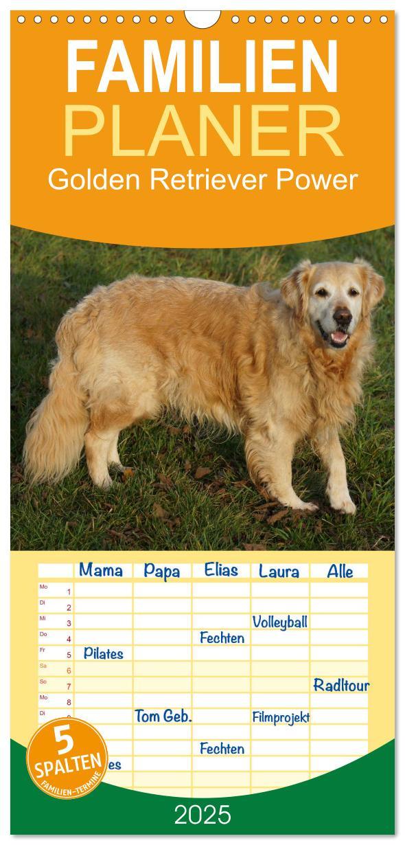 Cover: 9783457118184 | Familienplaner 2025 - Golden Retriever Power mit 5 Spalten...