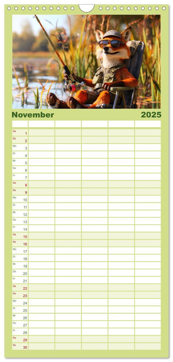 Bild: 9783457192559 | Familienplaner 2025 - Der tierisch lustige Angler-Kalender mit 5...