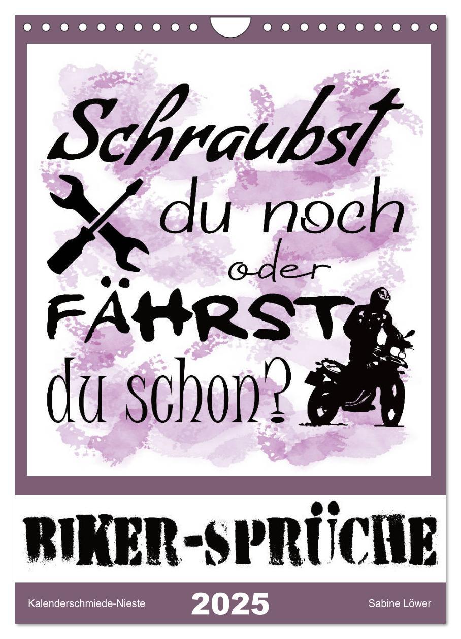 Cover: 9783435940776 | Biker-Sprüche (Wandkalender 2025 DIN A4 hoch), CALVENDO Monatskalender