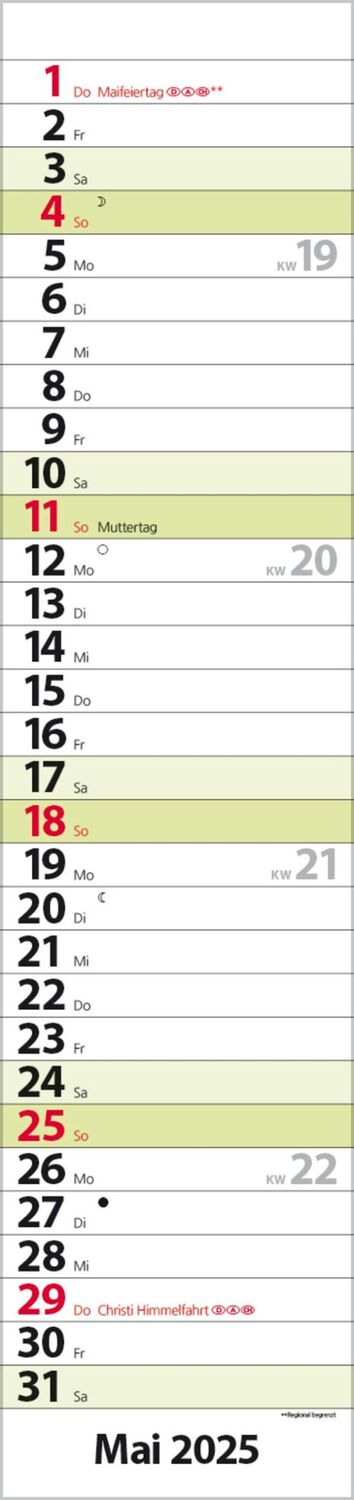 Bild: 9783731879626 | Streifenplaner Compact Grün 2025 | Verlag Korsch | Kalender | 13 S.