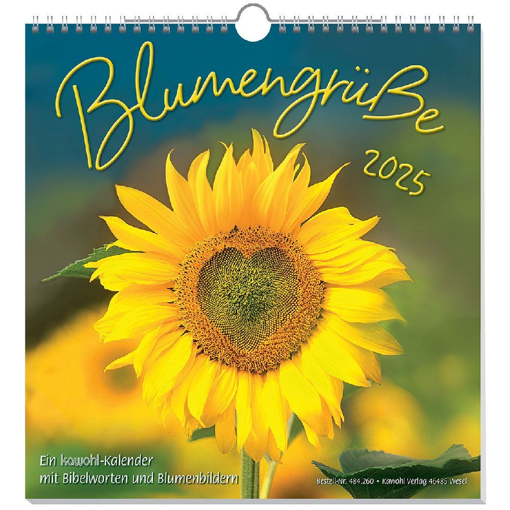 Cover: 9783754826058 | Blumengrüße 2025 | Kalender mit Bibelworten und Blumenbildern | 14 S.