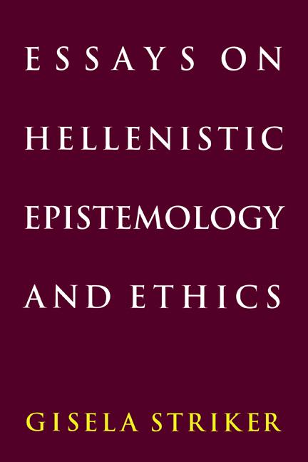 Cover: 9780521476416 | Essays on Hellenistic Epistemology and Ethics | Gisela Striker | Buch