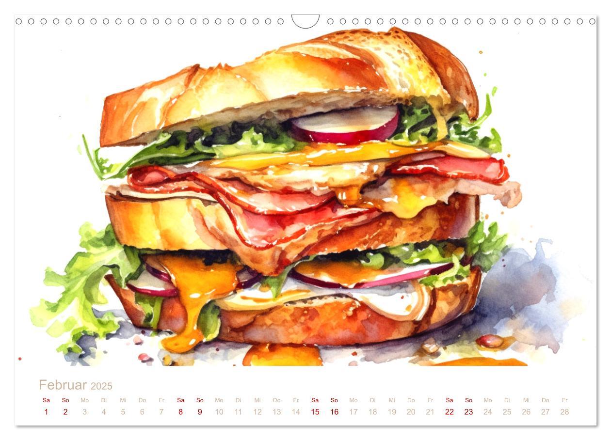 Bild: 9783435016525 | FAST FOOD AQUARELLE (Wandkalender 2025 DIN A3 quer), CALVENDO...