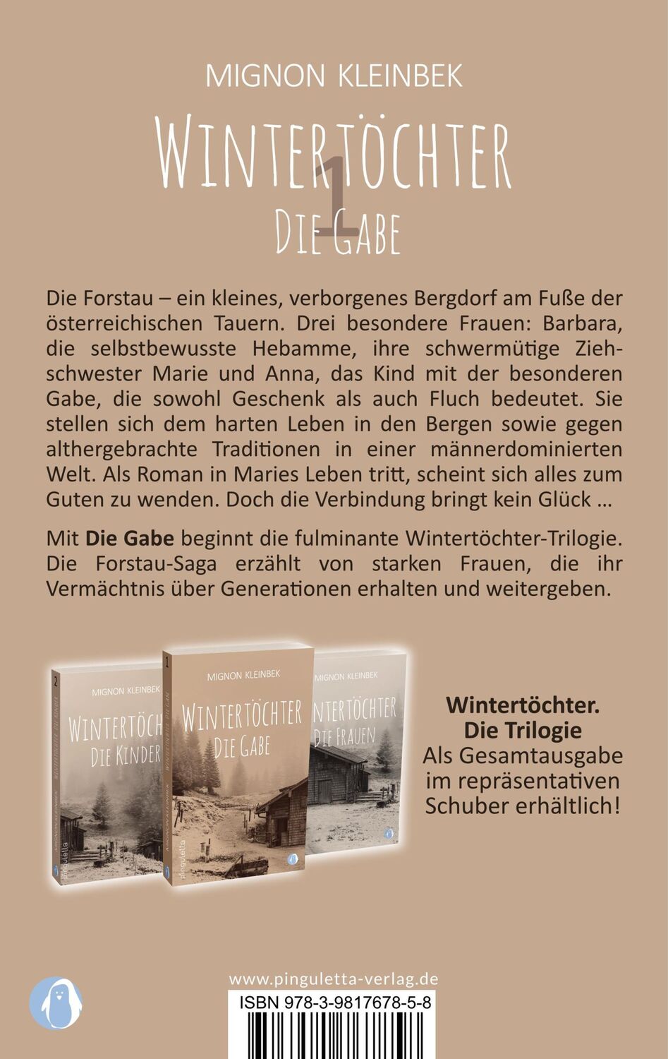 Rückseite: 9783981767858 | Wintertöchter - Die Gabe | Mignon Kleinbek | Taschenbuch | 355 S.