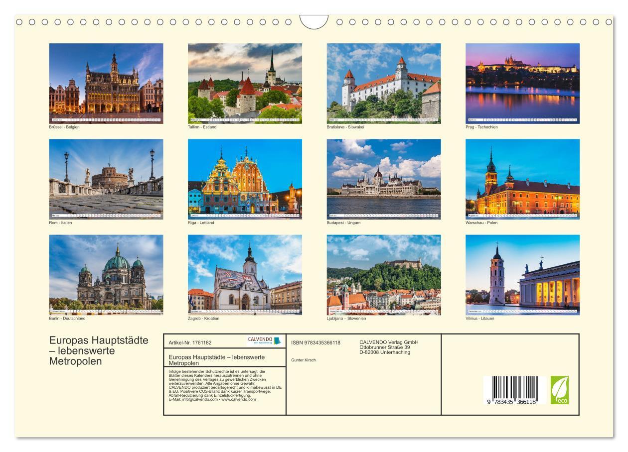 Bild: 9783435366118 | Europas Hauptstädte ¿ lebenswerte Metropolen (Wandkalender 2025 DIN...