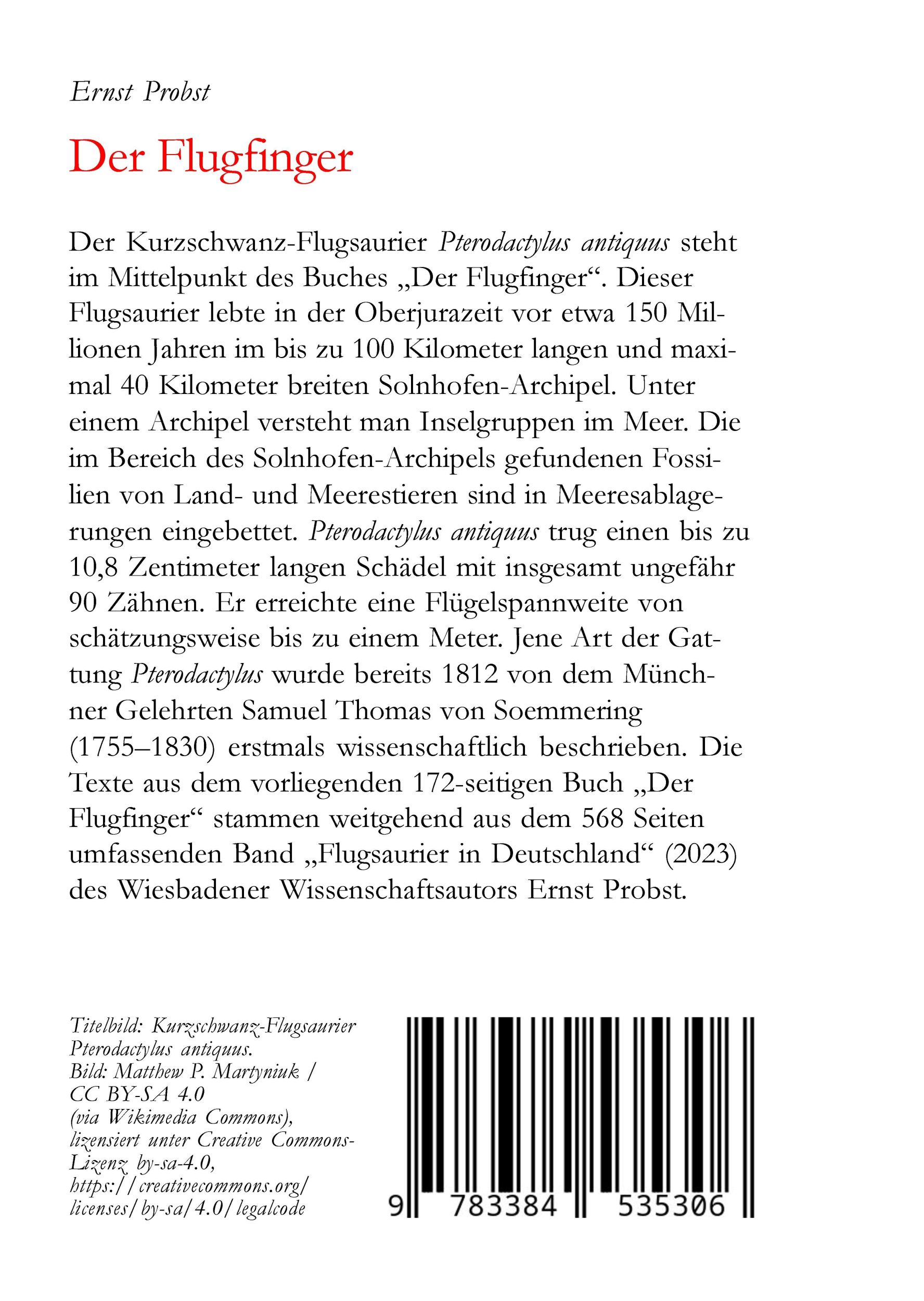 Rückseite: 9783384535306 | Der Flugfinger | Der Kurzschwanz-Flugsaurier Pterodactylus antiquus