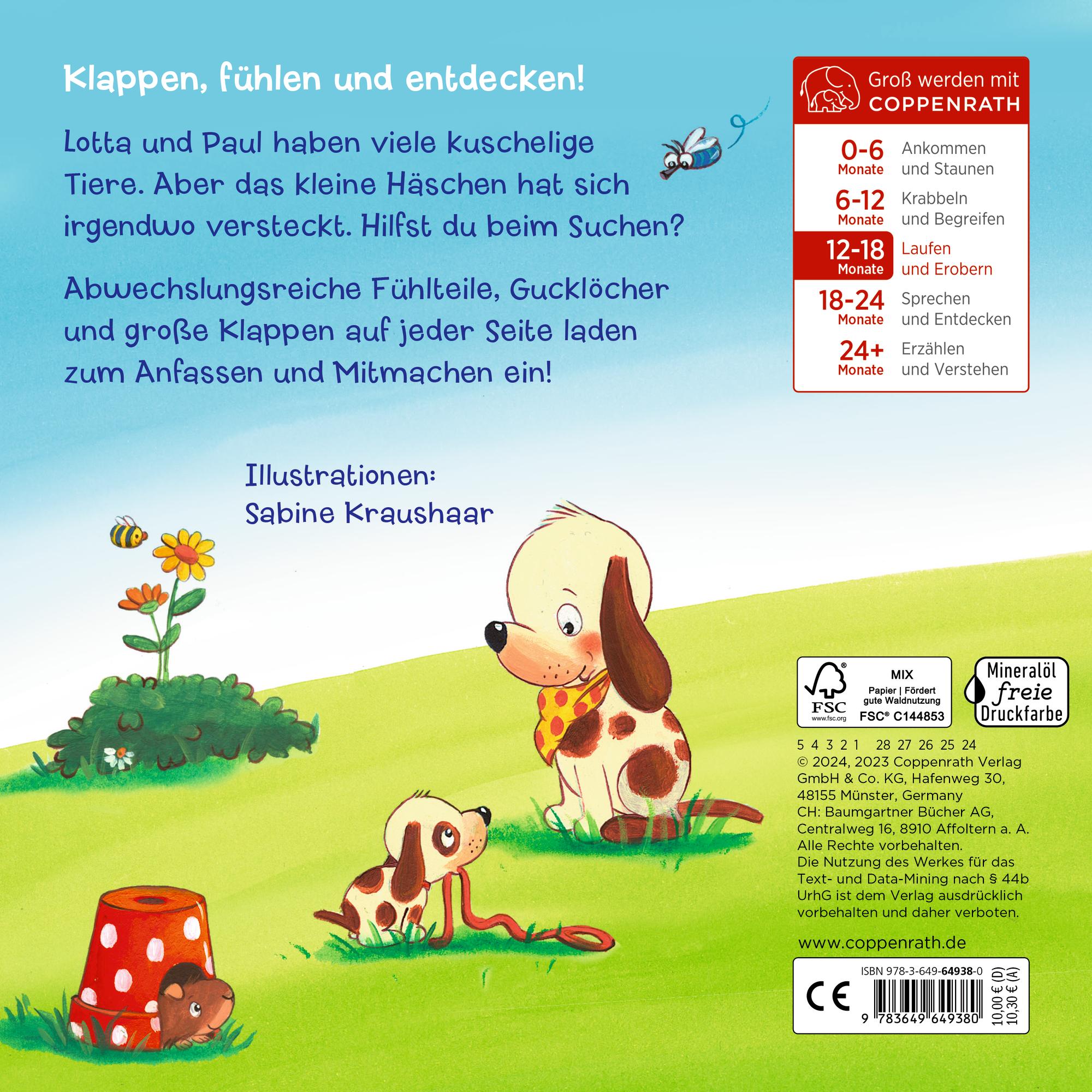 Rückseite: 9783649649380 | Mein erstes Guckloch-Fühlbuch: Kleiner Hase, wo bist du? | Kraushaar