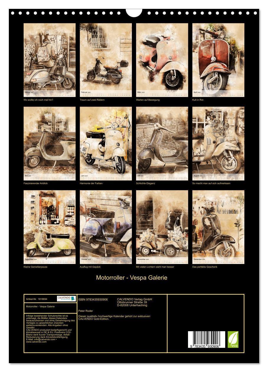 Bild: 9783435930906 | Motorroller - Vespa Galerie (Wandkalender 2025 DIN A3 hoch),...