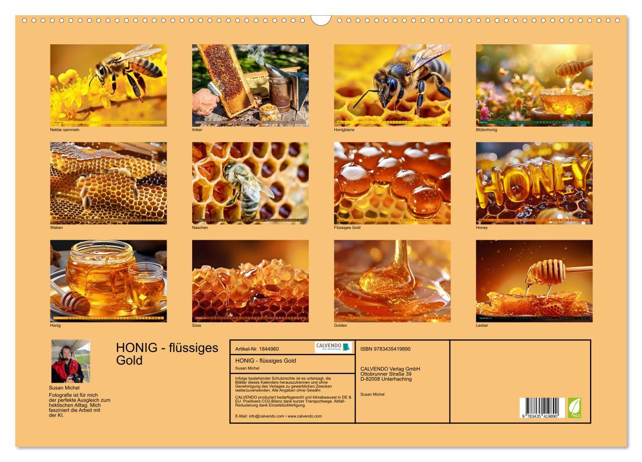 Bild: 9783435419890 | HONIG - flüssiges Gold (Wandkalender 2025 DIN A2 quer), CALVENDO...