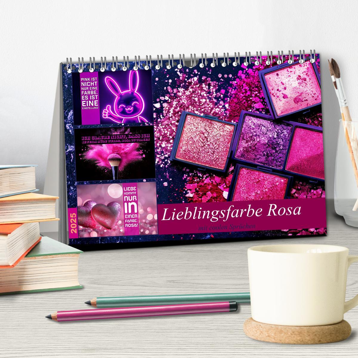 Bild: 9783457224052 | Lieblingsfarbe Rosa - mit coolen Sprüchen (Tischkalender 2025 DIN...