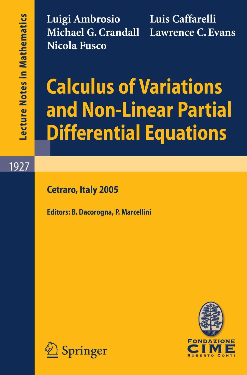 Cover: 9783540759133 | Calculus of Variations and Nonlinear Partial Differential Equations