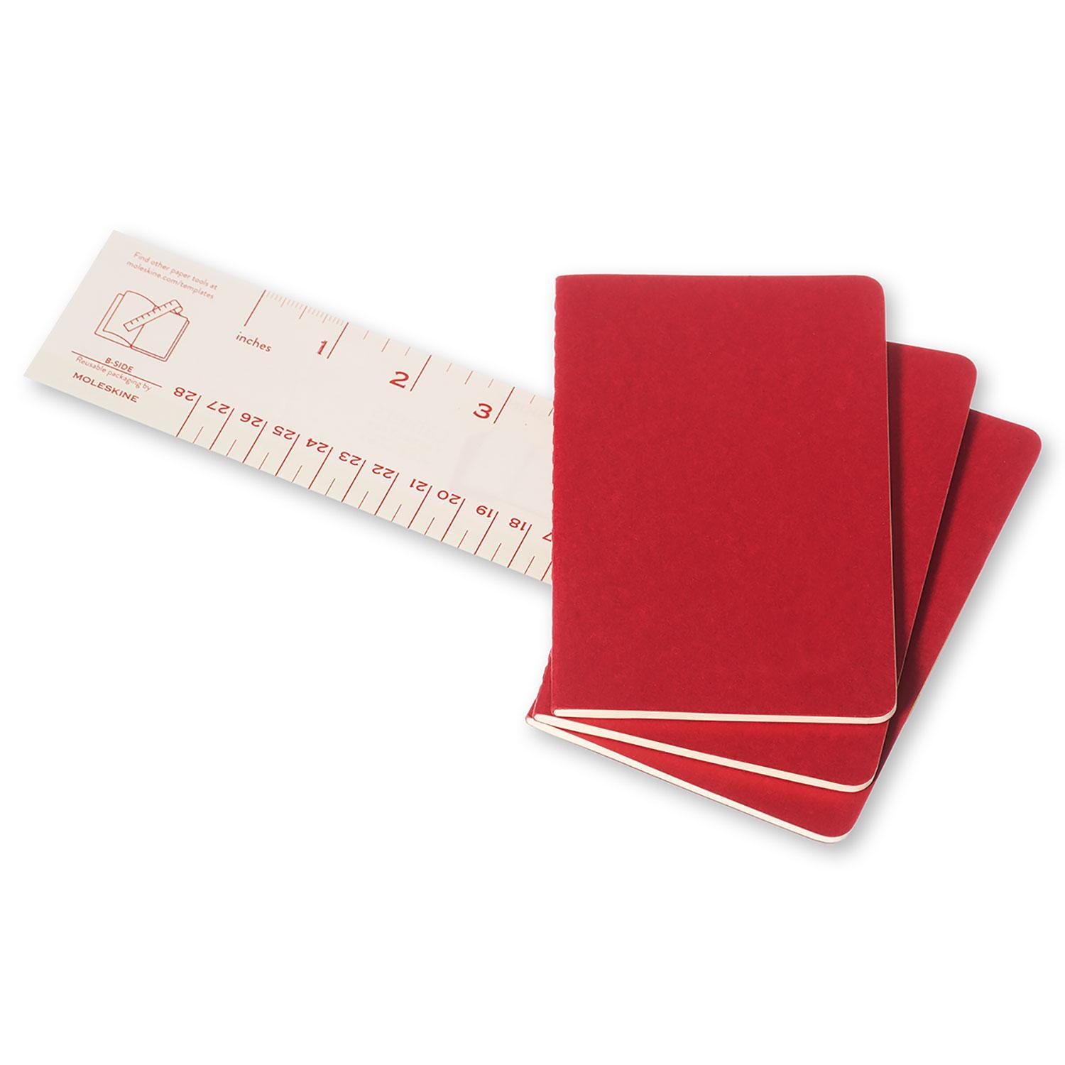 Bild: 9788862930956 | Moleskine Cahier Pocket Ruled Red Cover P. 3er Pack | Taschenbuch