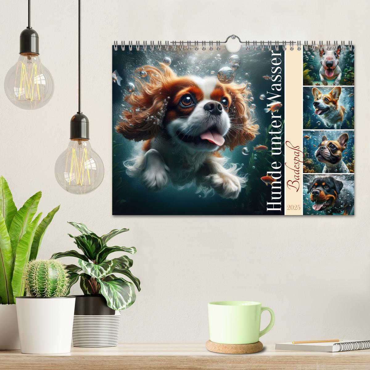 Bild: 9783457150429 | Badespaß - Hunde unter Wasser (Wandkalender 2025 DIN A4 quer),...