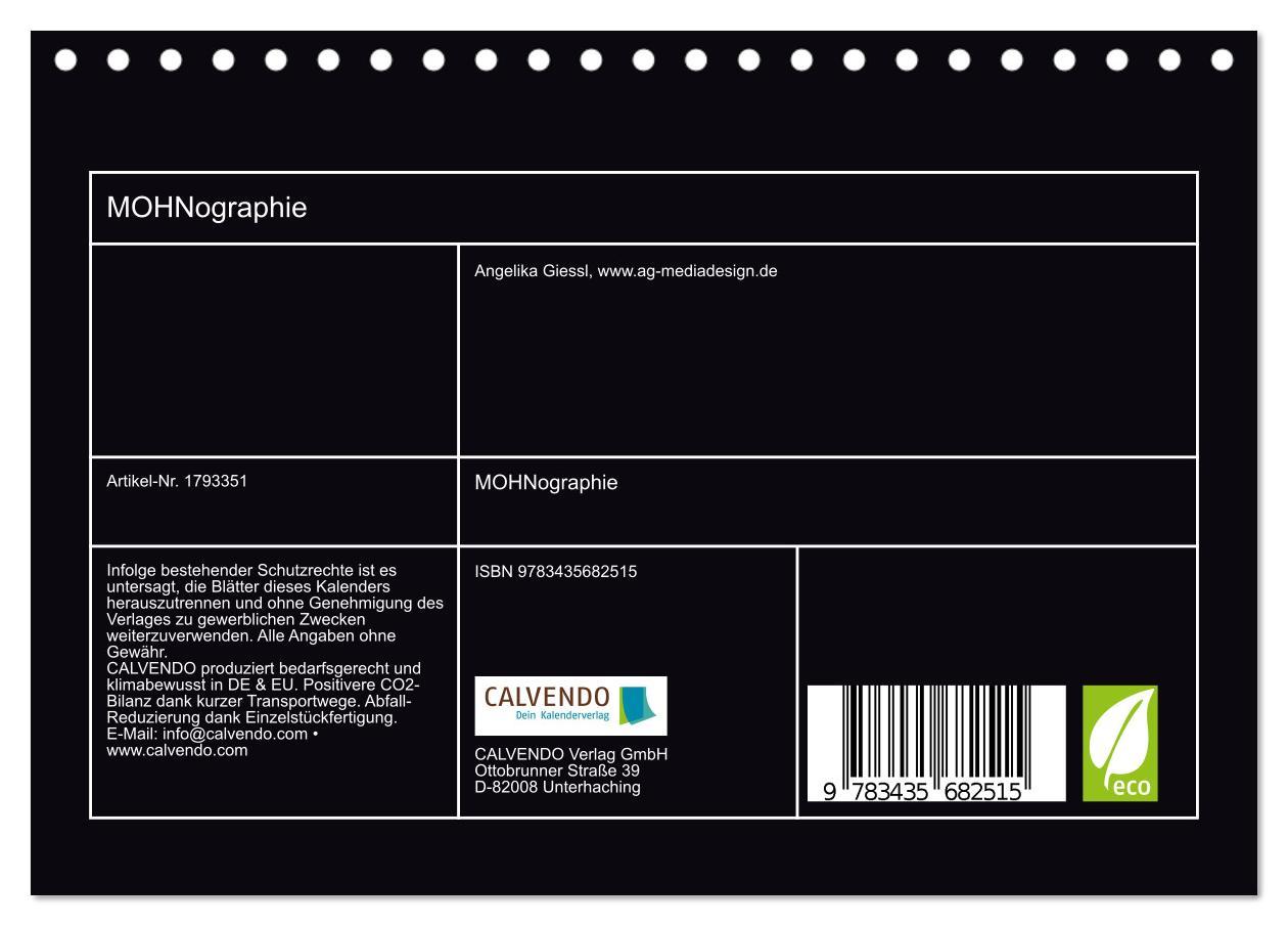 Bild: 9783435682515 | MOHNographie (Tischkalender 2025 DIN A5 quer), CALVENDO Monatskalender