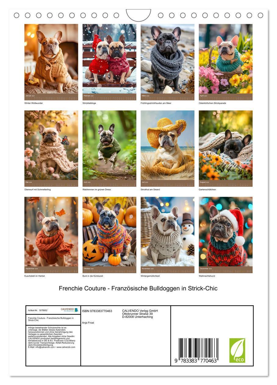 Bild: 9783383770463 | Frenchie Couture - Französische Bulldoggen in Strick-Chic...