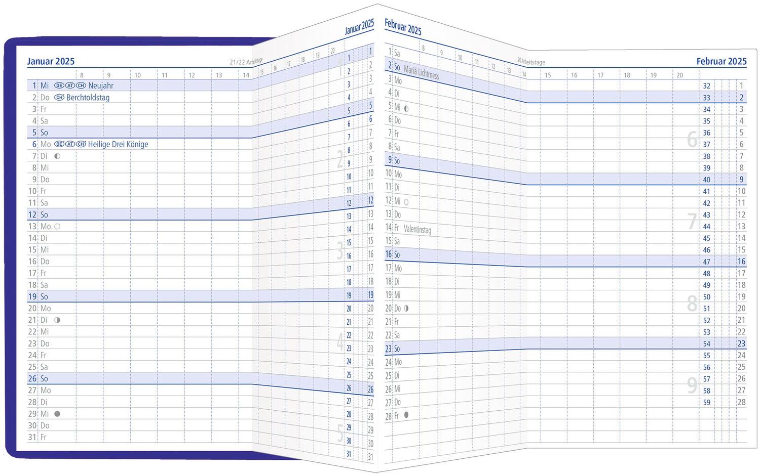 Bild: 4006928025541 | Zettler - Taschenplaner 2025 lila, 9,5x16cm, Taschenkalender mit 32...