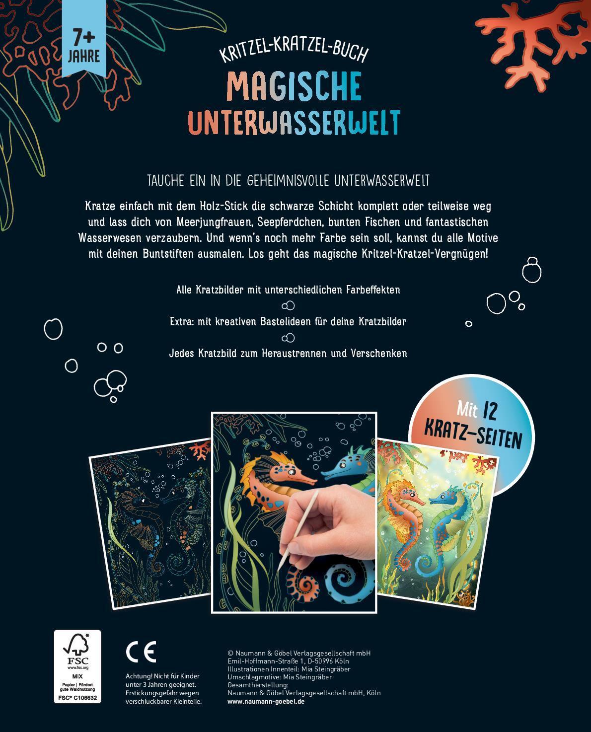 Rückseite: 9783625191896 | Magische Unterwasserwelt - Kritzel-Kratzel-Buch für Kinder ab 7 Jahren