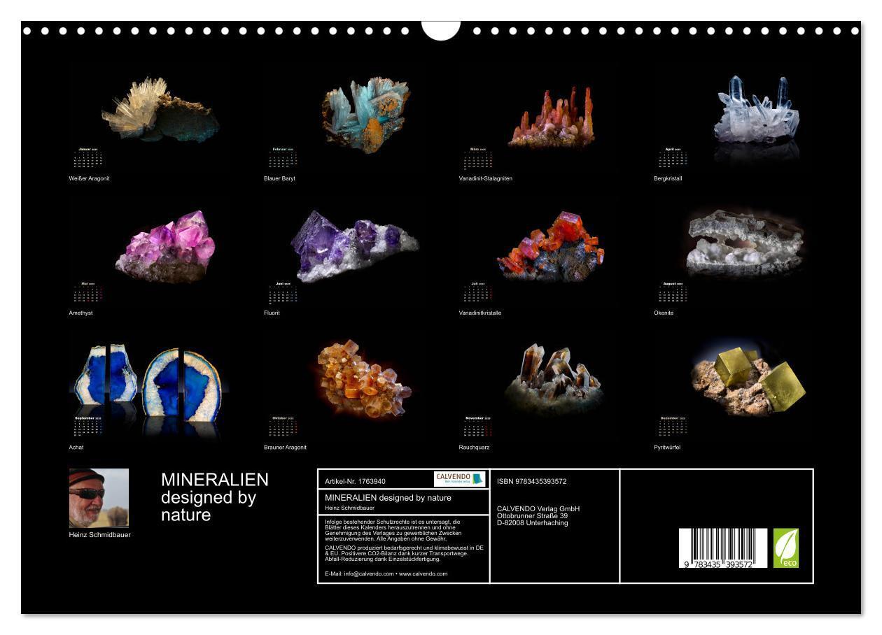 Bild: 9783435393572 | MINERALIEN designed by nature (Wandkalender 2025 DIN A3 quer),...