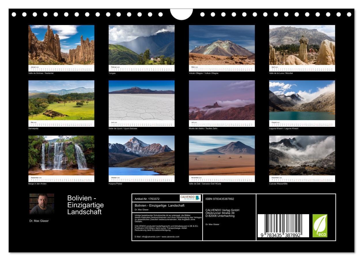 Bild: 9783435387892 | Bolivien - Einzigartige Landschaft (Wandkalender 2025 DIN A4 quer),...