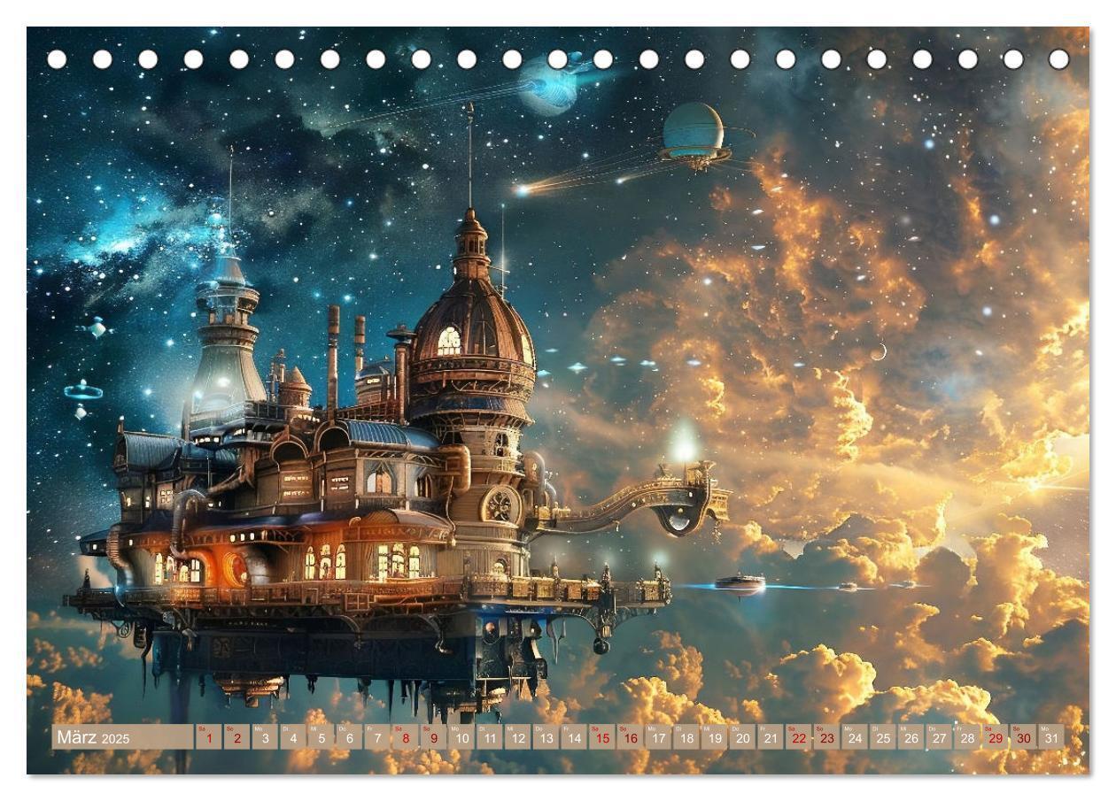 Bild: 9783435652846 | Steampunk im Weltall (Tischkalender 2025 DIN A5 quer), CALVENDO...