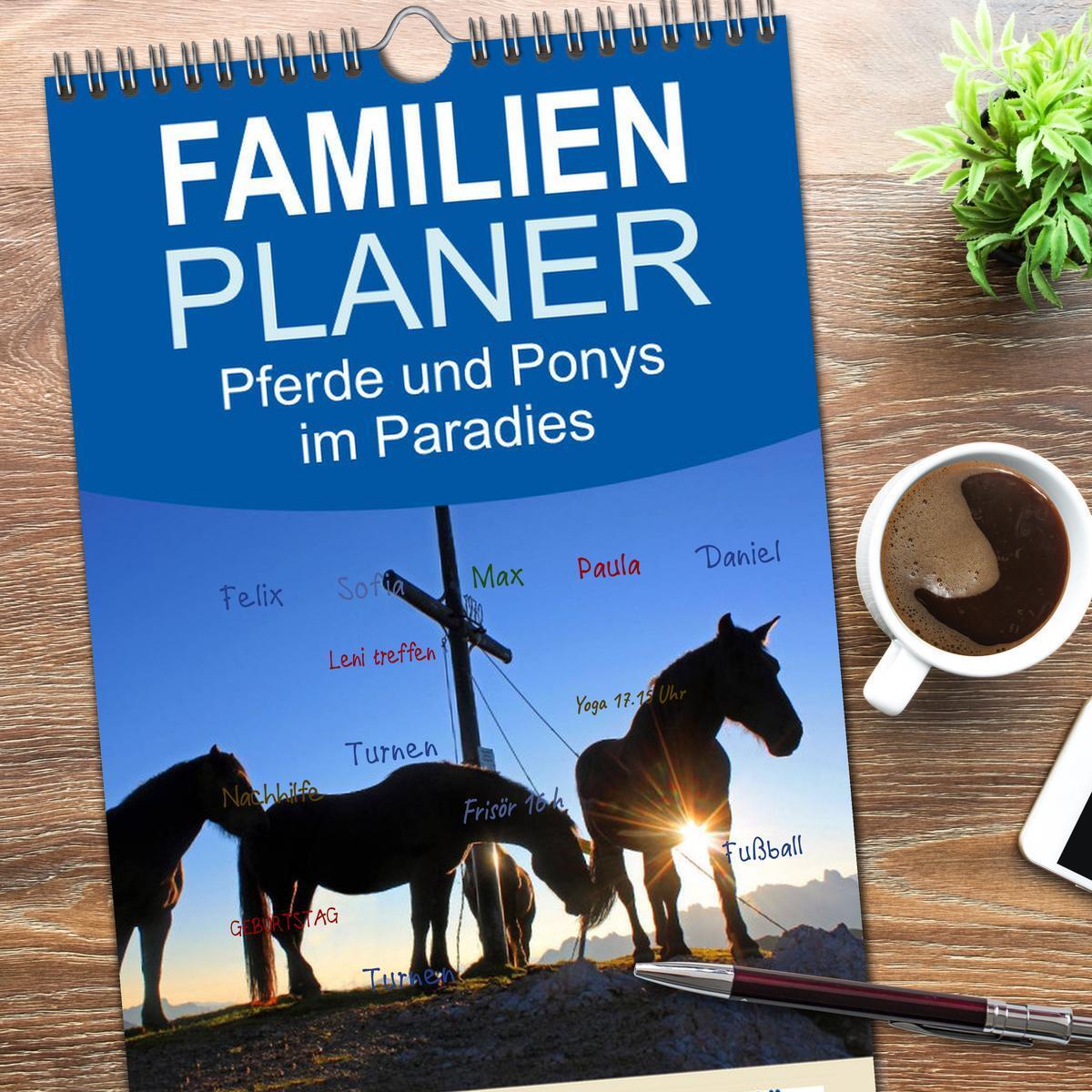 Bild: 9783457116388 | Familienplaner 2025 - Pferde und Ponys im Paradies mit 5 Spalten...