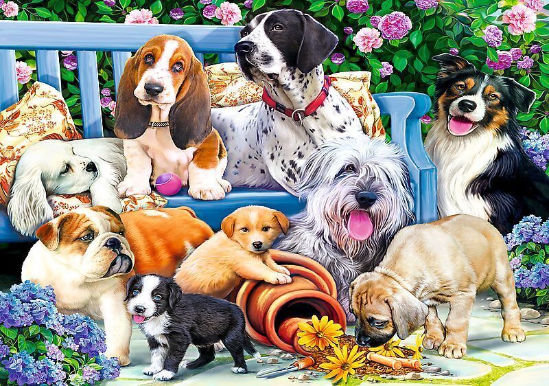 Cover: 5900511105568 | Hunde im Garten (Puzzle) | Spiel | In Spielebox | 10556 | 2021 | Trefl