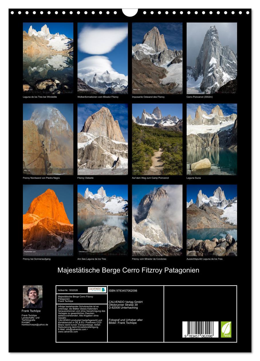 Bild: 9783457062098 | Majestätische Berge Cerro Fitzroy Patagonien (Wandkalender 2025 DIN...