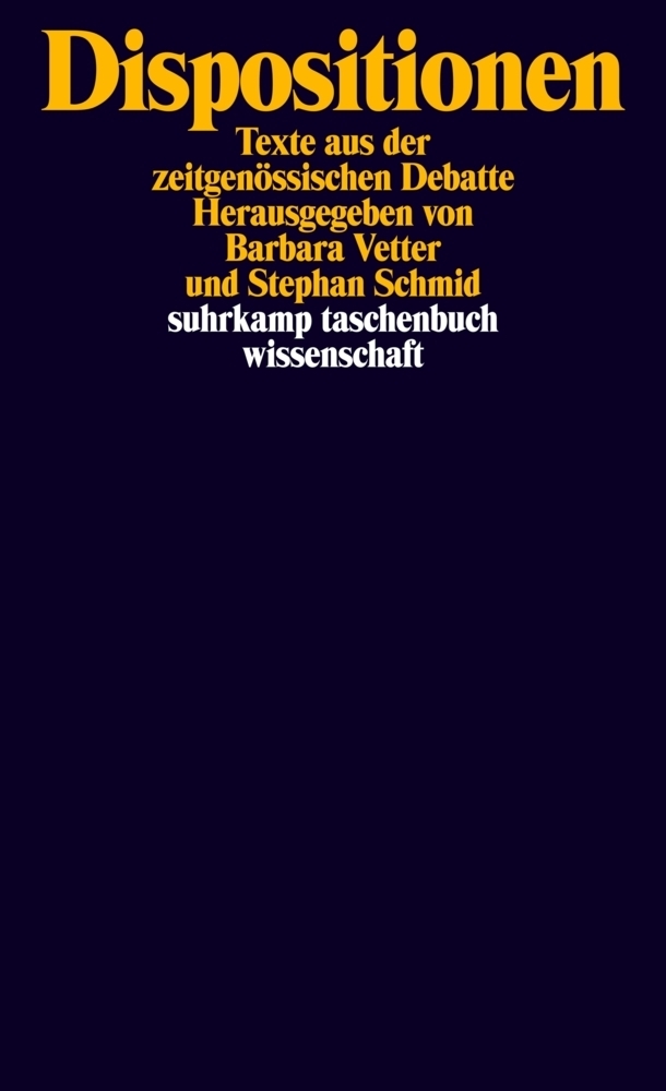 Cover: 9783518296929 | Dispositionen | Texte aus der zeitgenössischen Debatte | Taschenbuch