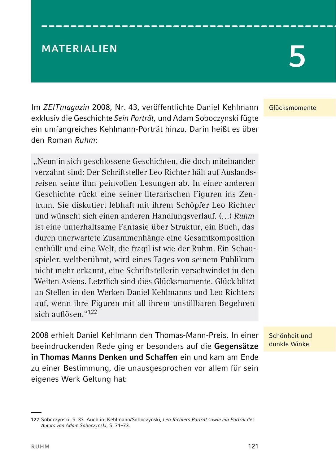 Bild: 9783804420885 | Ruhm - Textanalyse und Interpretation | Daniel Kehlmann | Taschenbuch